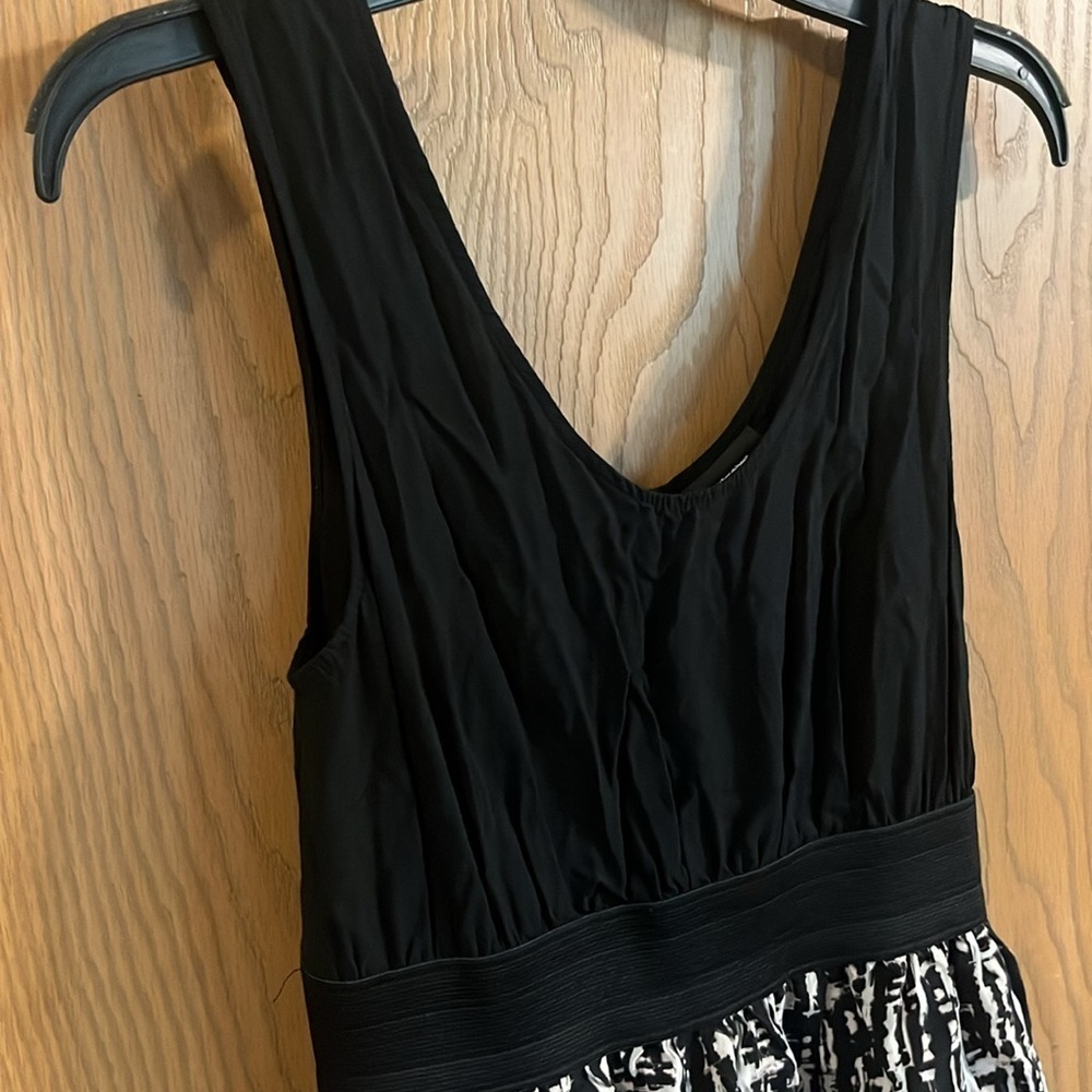 Mossimo Black & Cream Tank Dress with Tiered Dress Medium - Picture 2 of 10